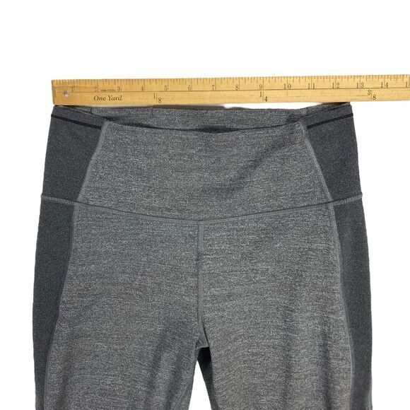 Lululemon Leggings Womens Sz 8 Heathered Black Featherlight Tight 7/8 Yoga Pants - Picture 10 of 16